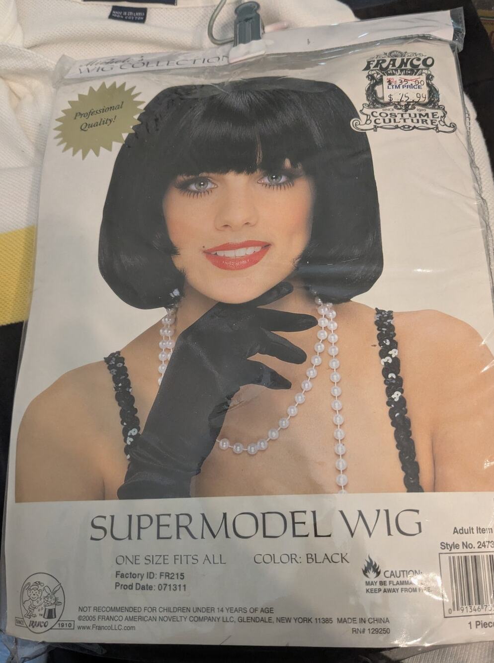 FRANCO Black Bob Hairstyle Michele's Wig Collection BRAND NEW Supermodel